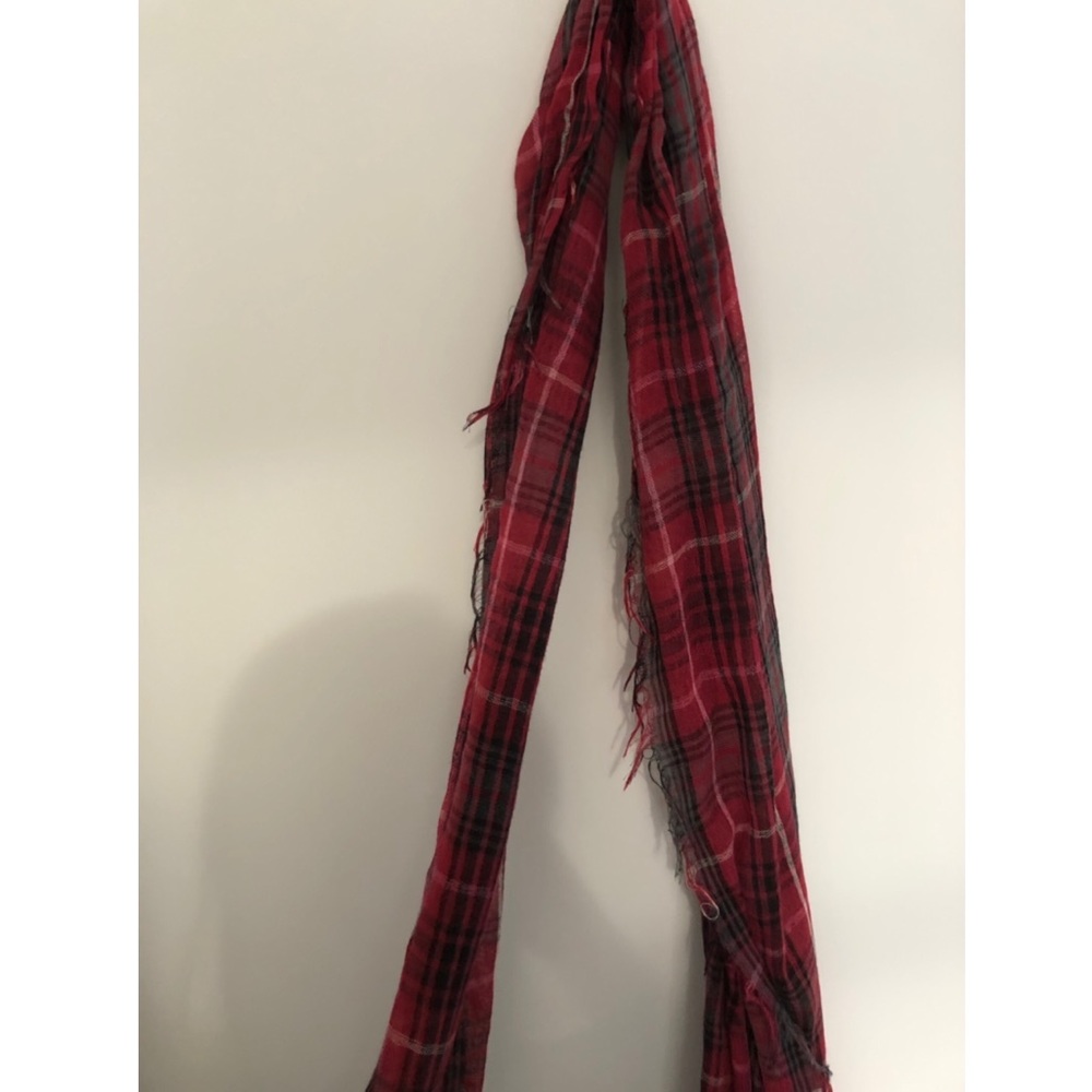 Red plaid summer scarf.